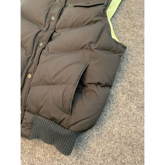 Gap Down Puffer Vest Womens S High Neck Banded Waist Snap Pockets - Picture 2 of 8